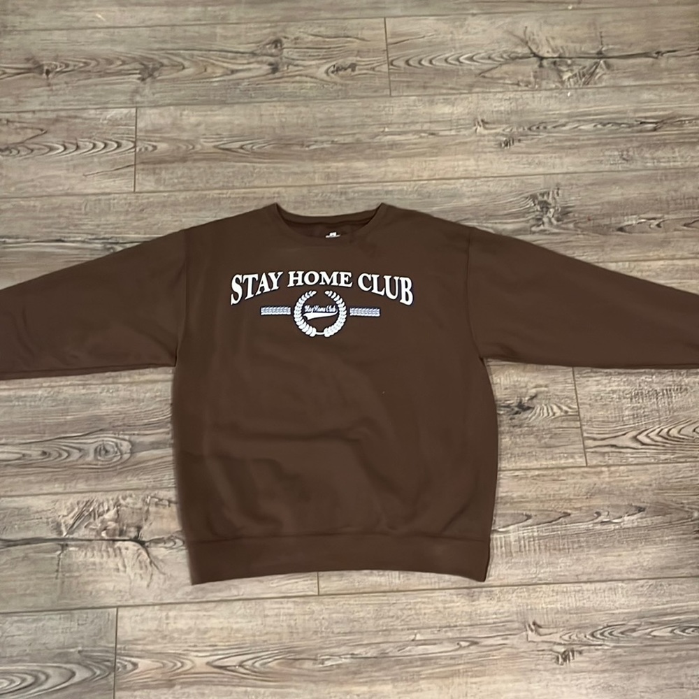 Brown stay at home club sweater